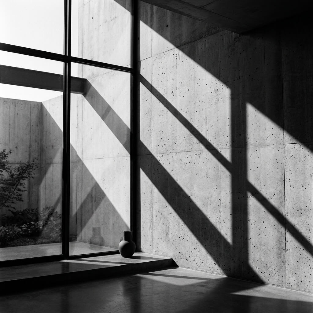 Detalle arquitectónico minimalista que representa enfoque y claridad.
